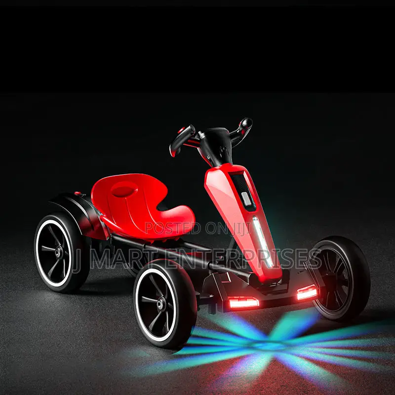 Go Kart for Kids, 4 Wheel Pedal Powered Go Cart With Adjustable Seat,