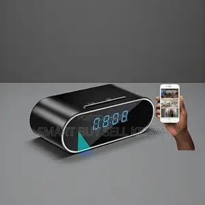 Modern Home Surveillance Gadget Wifi Table Clock Hidden Spy Camera