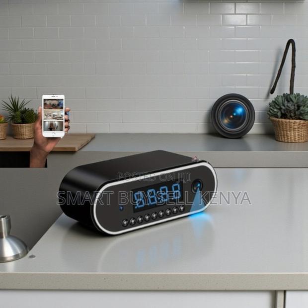 Stylish Hidden Monitoring Device Wifi Table Clock Hidden Spy Camera