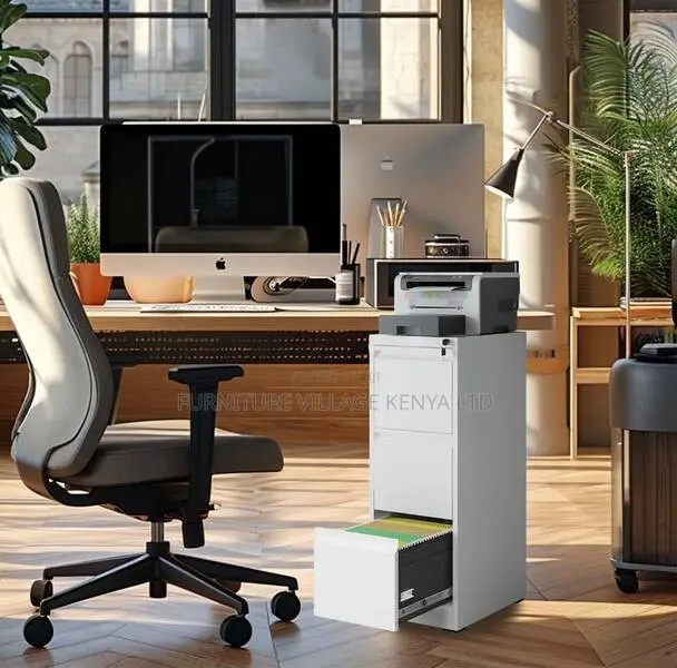 Office Cabinet; 3 Drawer Metal Vertical File Cabinet With Lock