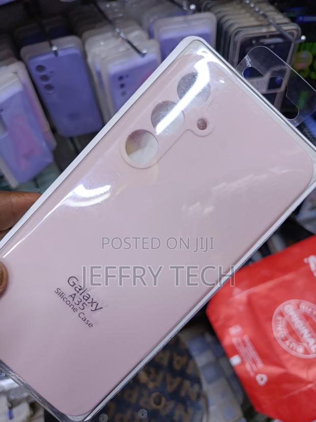 Xinye Liquid Silicone Samsung A35 Case With Cloth Lining-Rose Pink - thumbnail 3