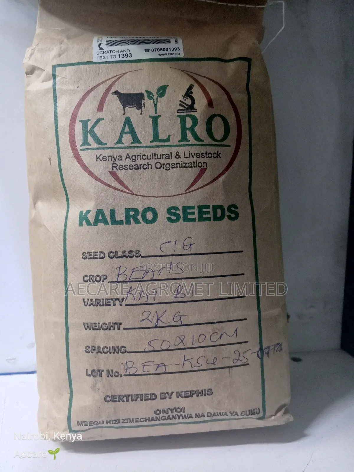 Kat B1 Yellow Beans Seeds 2kgs Kalro Seeds