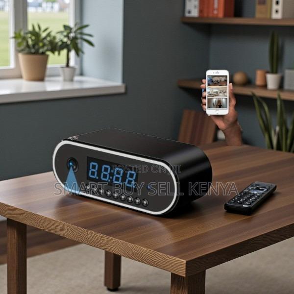 Sleek Tabletop Security Camera Wifi Table Clock Hidden Spy Camera