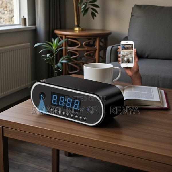 Smart Wireless Monitoring Gadget Wifi Table Clock Hidden Spy Camera
