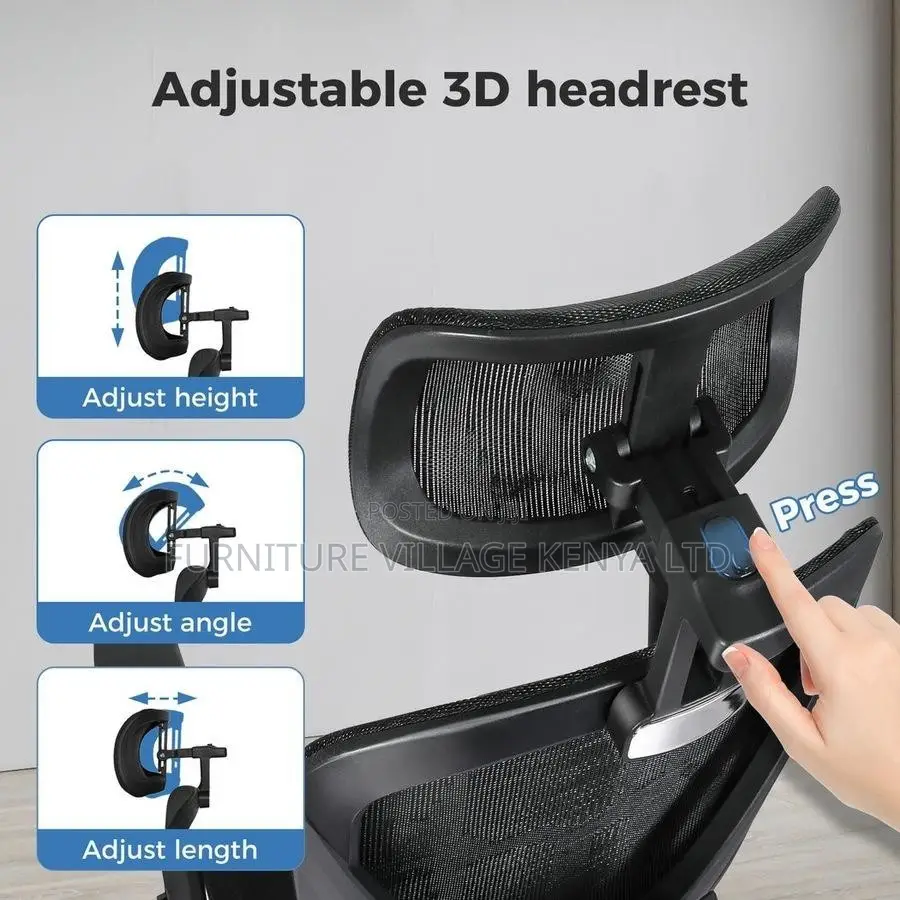 Office Chair; Orthopedic High Back Office Chair With Footrest