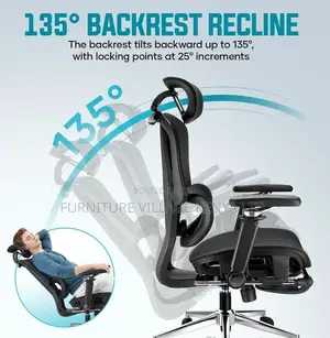 Office Chair; Orthopedic High Back Office Chair With Footrest