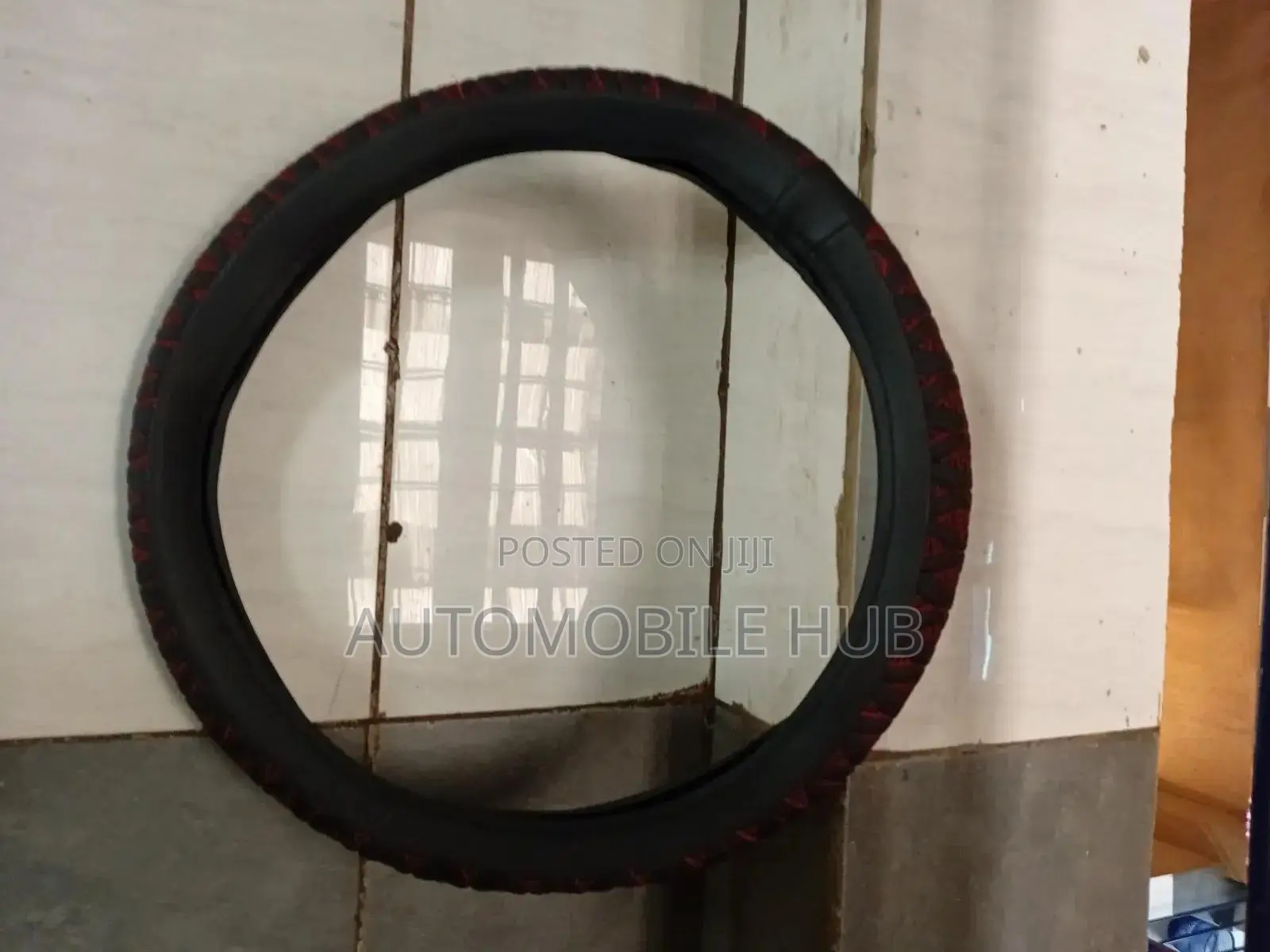Embossed Leather Steering Wheel Cover – Luxury Design Anti-Slip Grip