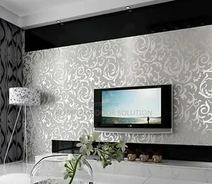 Modern 3d Damask Texture Wallpaper