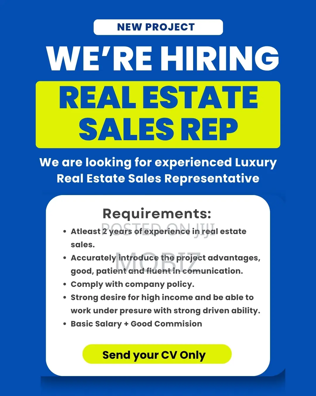 Luxury Real Estate Sales Jobs (Sales Agent Wanted)