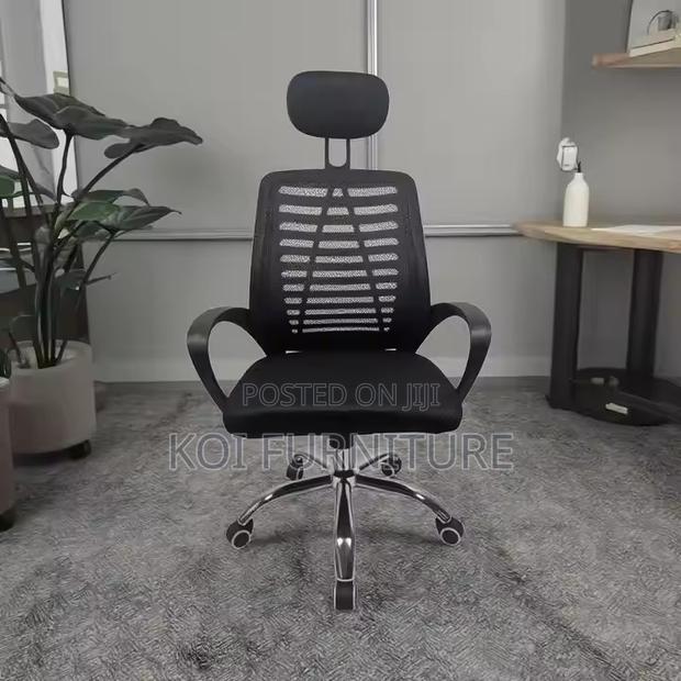 Office Chair; Adjustable Home Office Mesh Black Chair - thumbnail 2