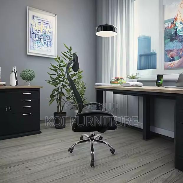 Office Chair; Adjustable Home Office Mesh Black Chair - thumbnail 4