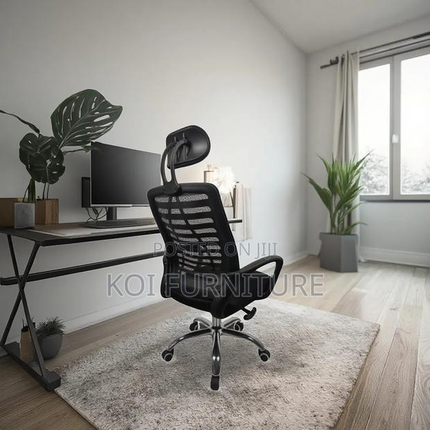 Office Chair; Adjustable Home Office Mesh Black Chair - thumbnail 5