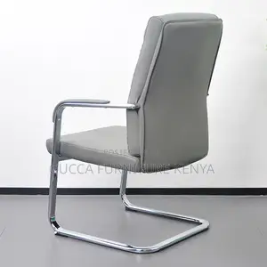 Gray Leather Executive Conference Room Chair