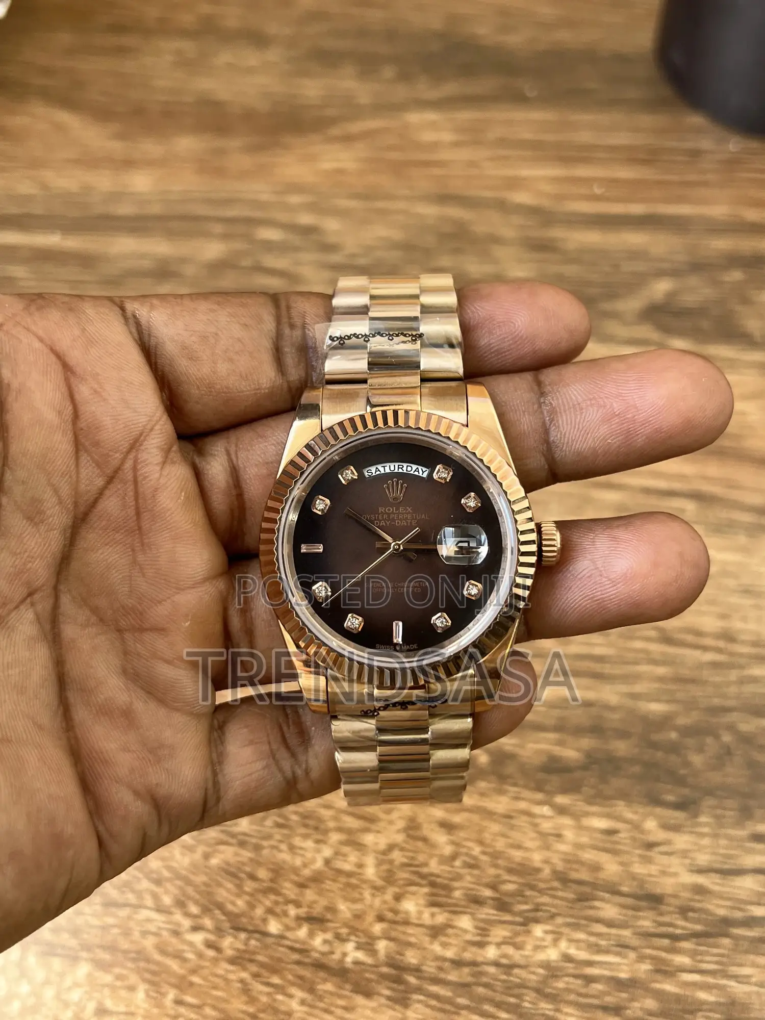 Rolex Presidential Rose Gold Watch With Diamond Markers