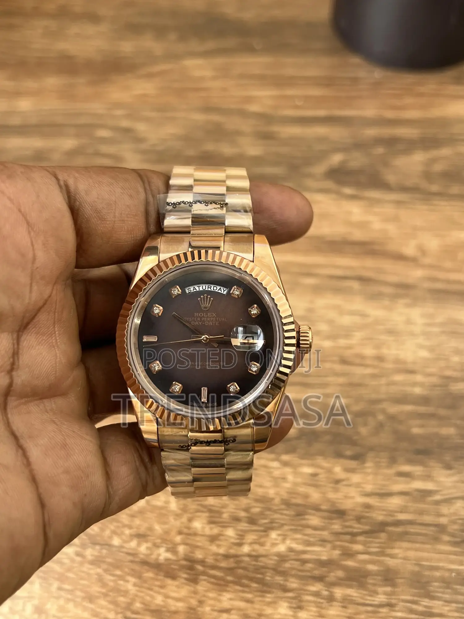 Rolex Presidential Rose Gold Watch With Diamond Markers