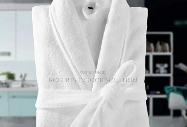 Unisex Cotton Bathrobes – White Colored - thumbnail 2