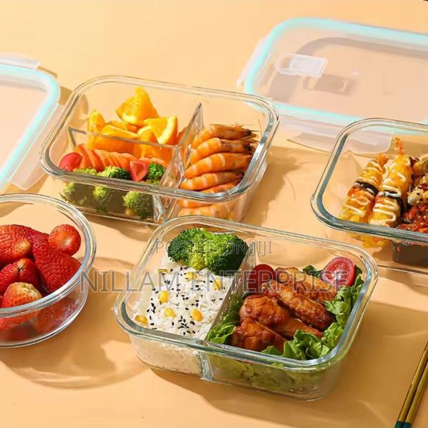 High Borosilicate Glass Partitioned Lunchbox. - thumbnail 4