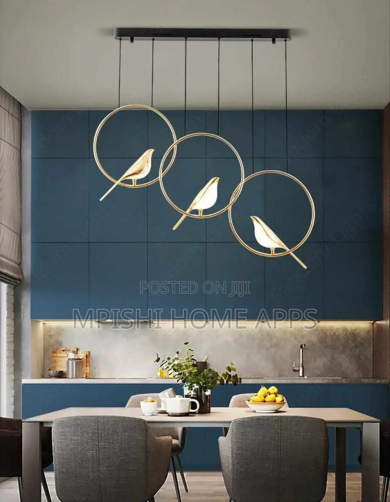 3 Bird Gold Hanging Pendant Ceiling Light