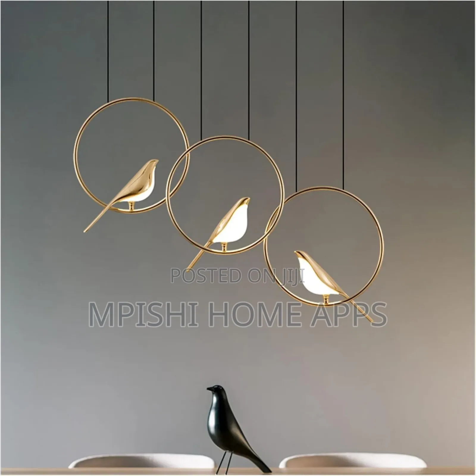 3 Bird Gold Hanging Pendant Ceiling Light