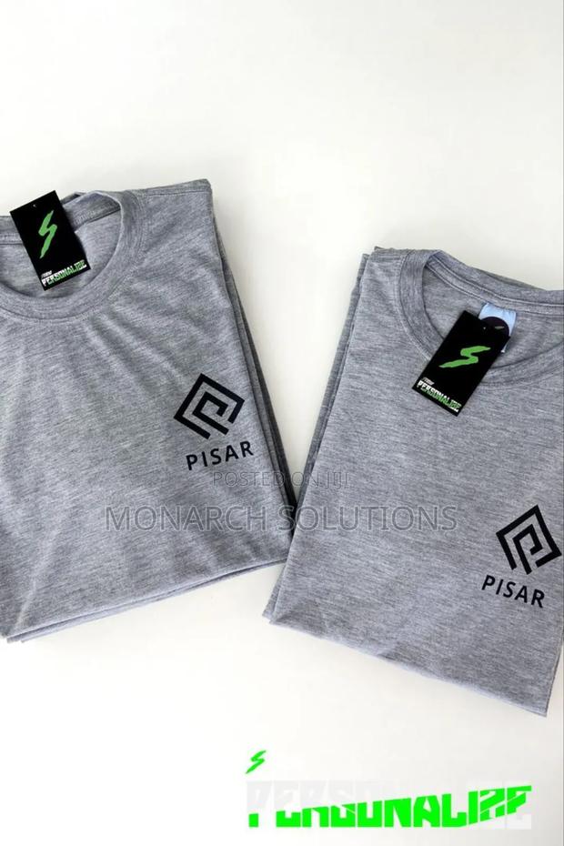 Light Grey Round Neck Tshirts Good for Black Logo - main view