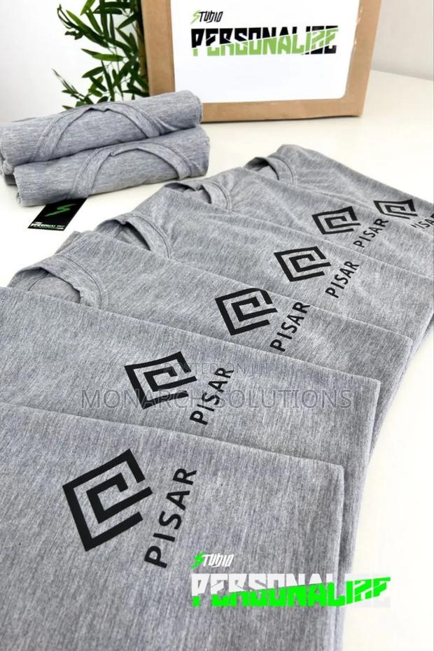 Light Grey Round Neck Tshirts Good for Black Logo - thumbnail 2