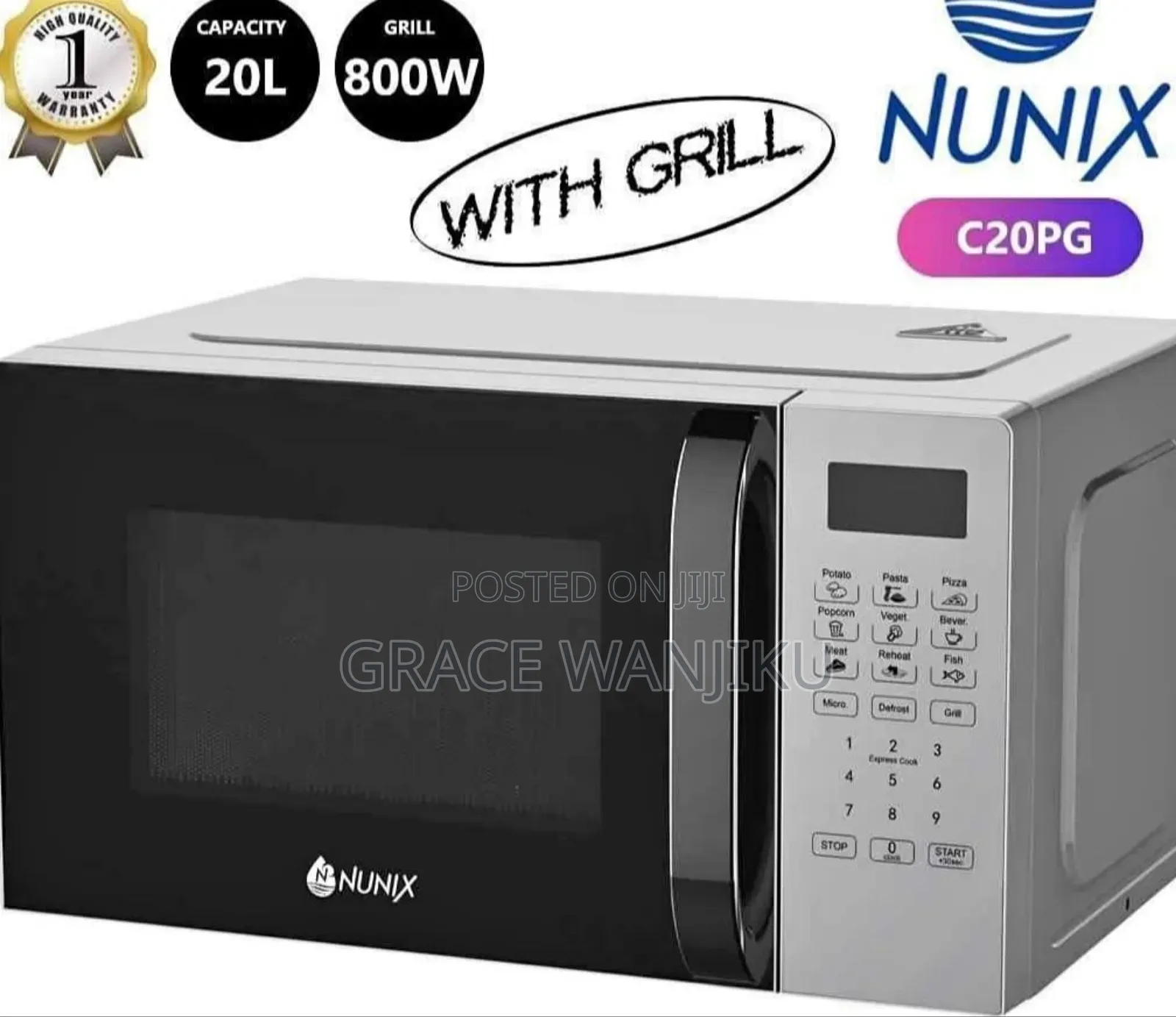 New Model 20 Litres Nunix Digital Microwave With Grill