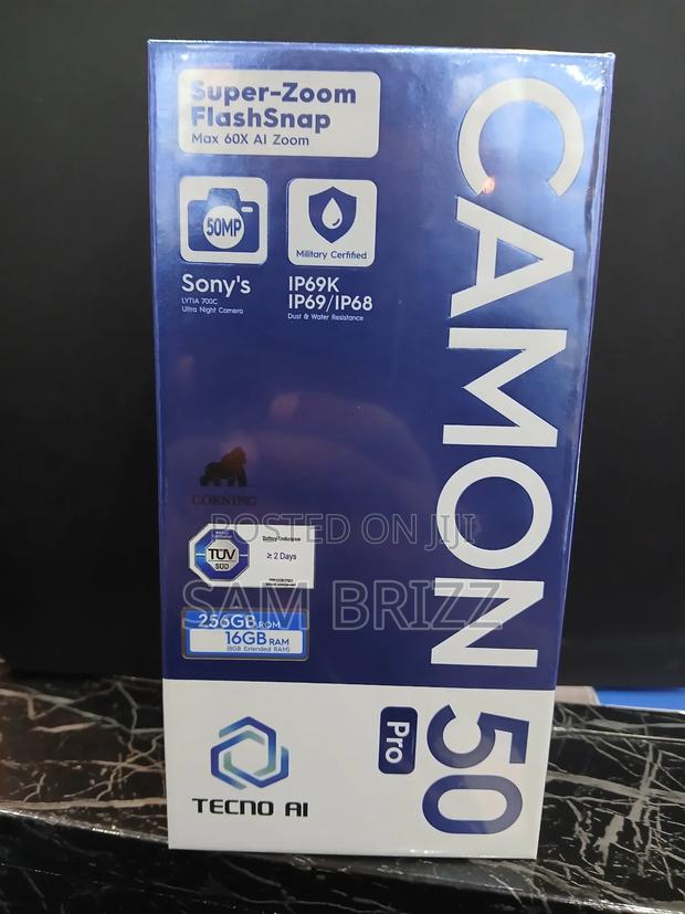New Tecno Camon 50 Pro 256 GB Black