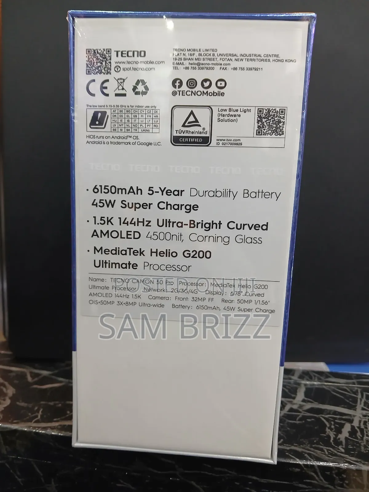 New Tecno Camon 50 Pro 256 GB Black