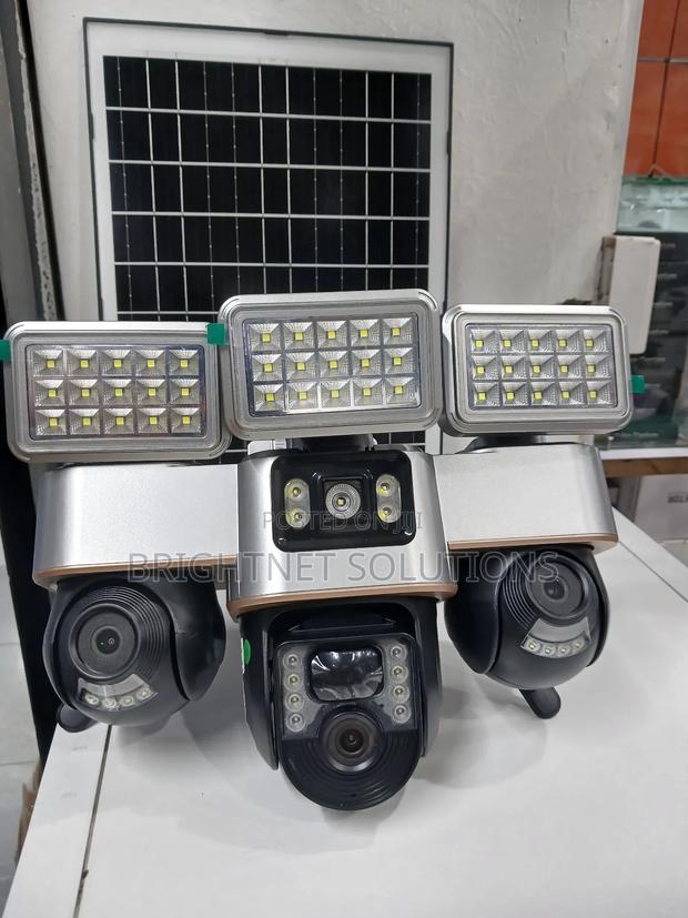 V380 Pro 3-Lens Solar Powered PTZ Security Camera.