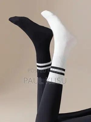 Multi-Use Striped Crew Socks 3 Pairs (Sports, School Office)
