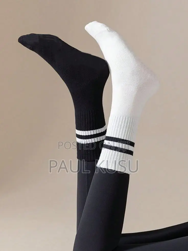 Multi-Use Striped Crew Socks 3 Pairs (Sports, School Office)