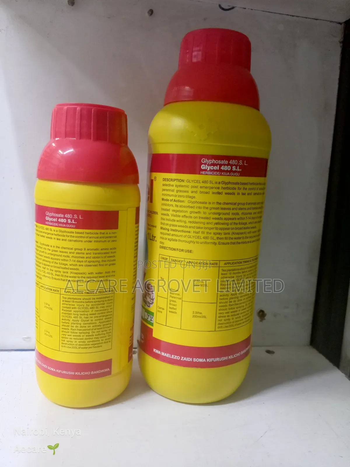 Glycel Herbicide 500ml, and 1litre