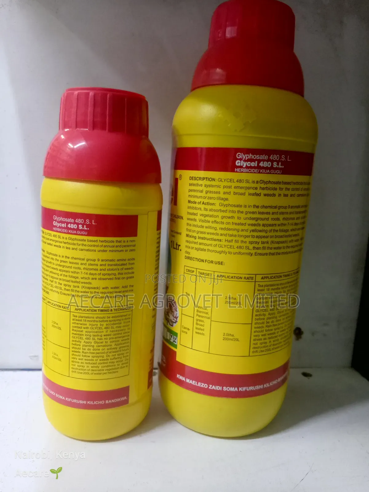 Glycel Herbicide 500ml, and 1litre