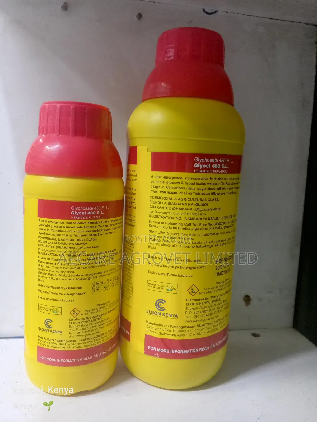Glycel Herbicide 500ml, and 1litre