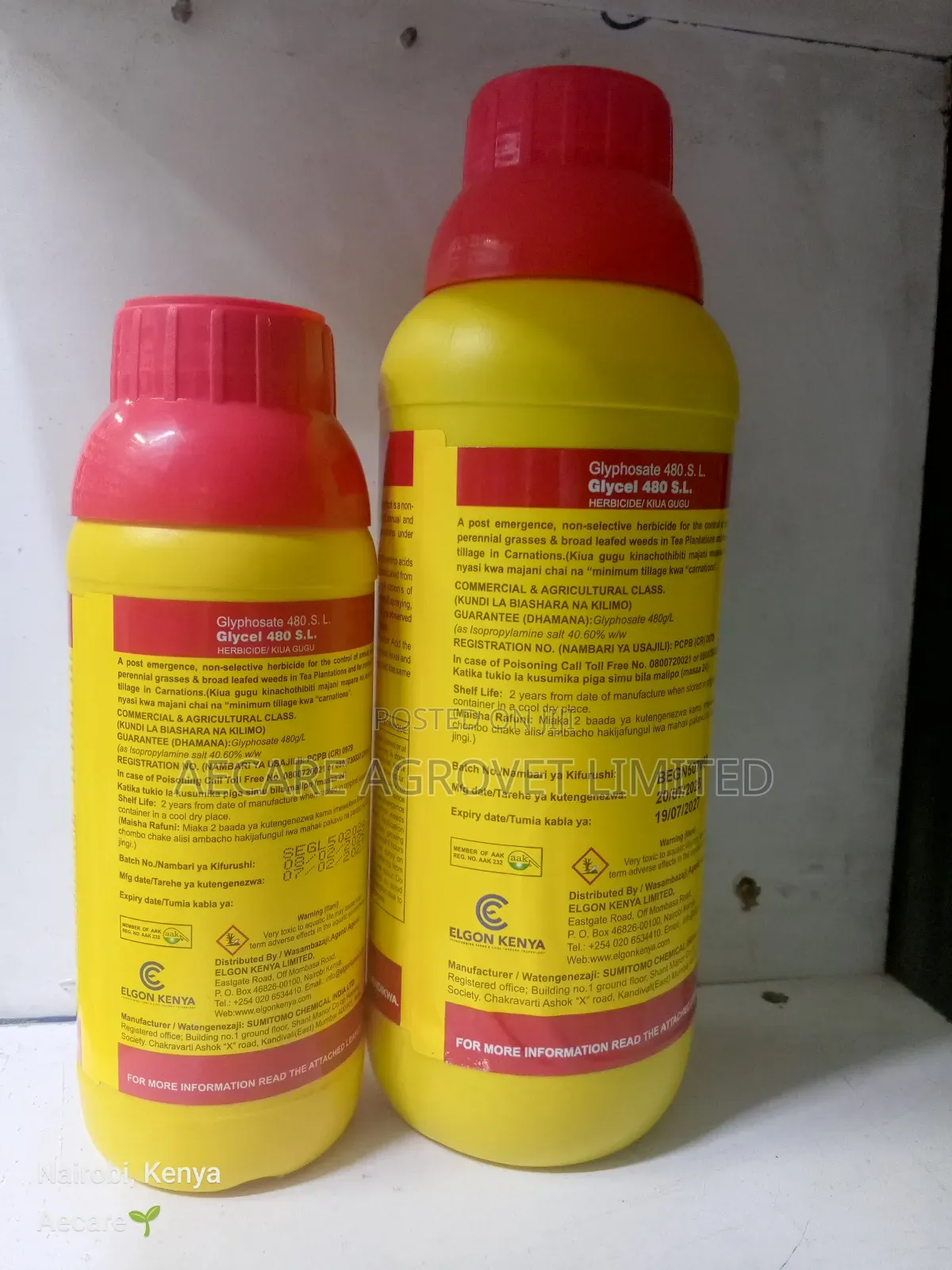Glycel Herbicide 500ml, and 1litre