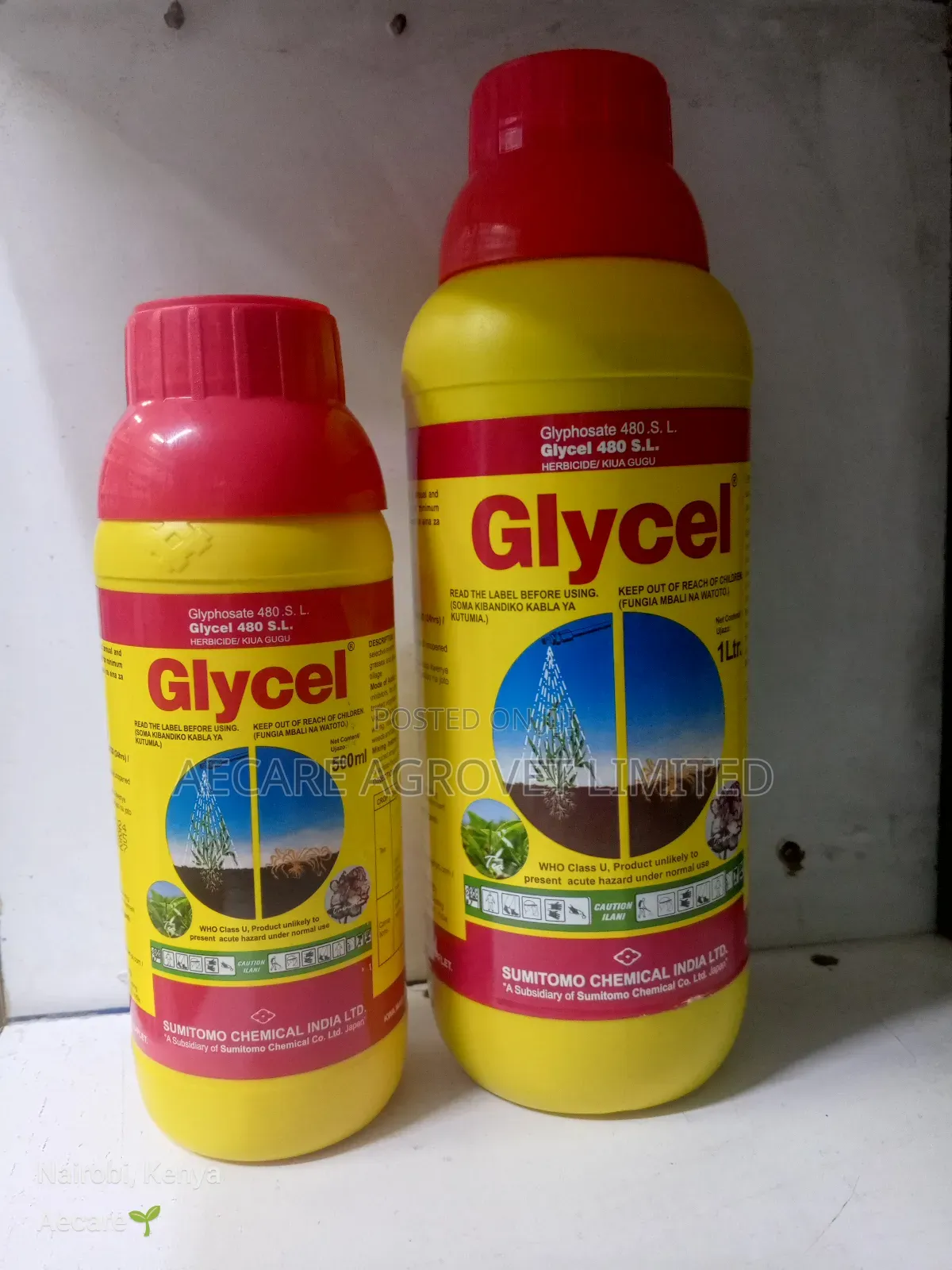 Glycel Herbicide 500ml, and 1litre