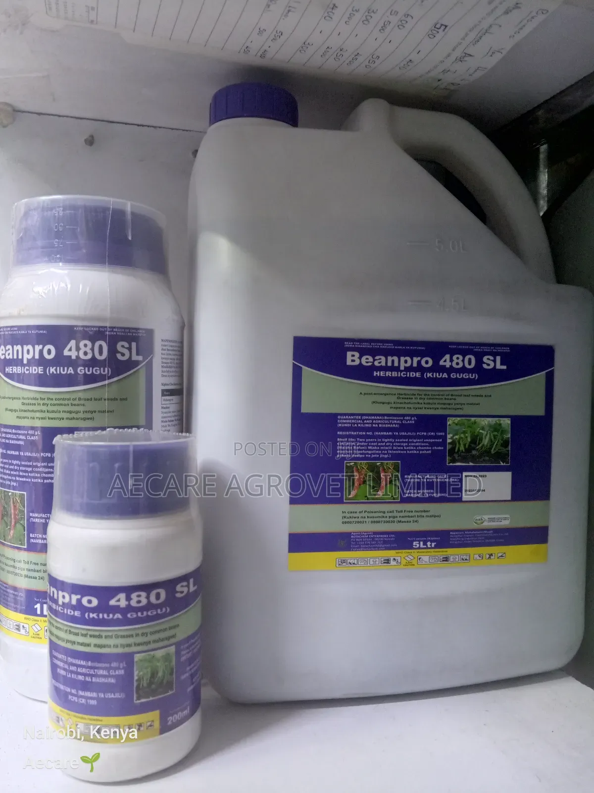 Beanpro 480sl Herbicide 200ml, 1litre, 5litre