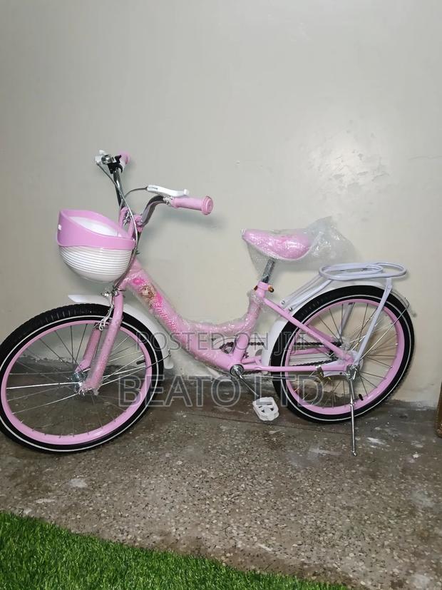 Girlish Pink Children's Bike With Rear Rack and Basket Size 20"