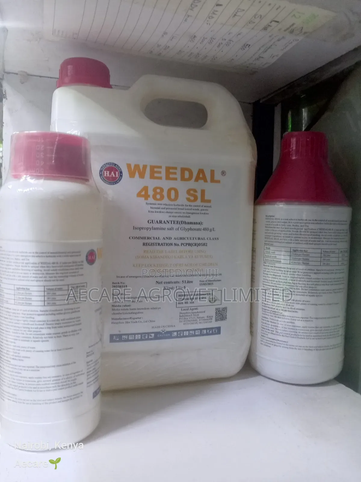 Weedal 480sl Herbicide 200ml 500ml, 1litre, 5litre