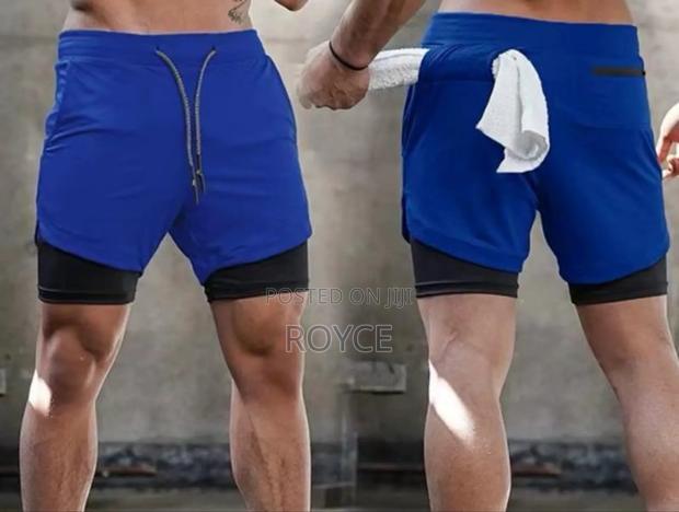 Mens Gym Shorts With Phone Pocket Towel Loop - main view