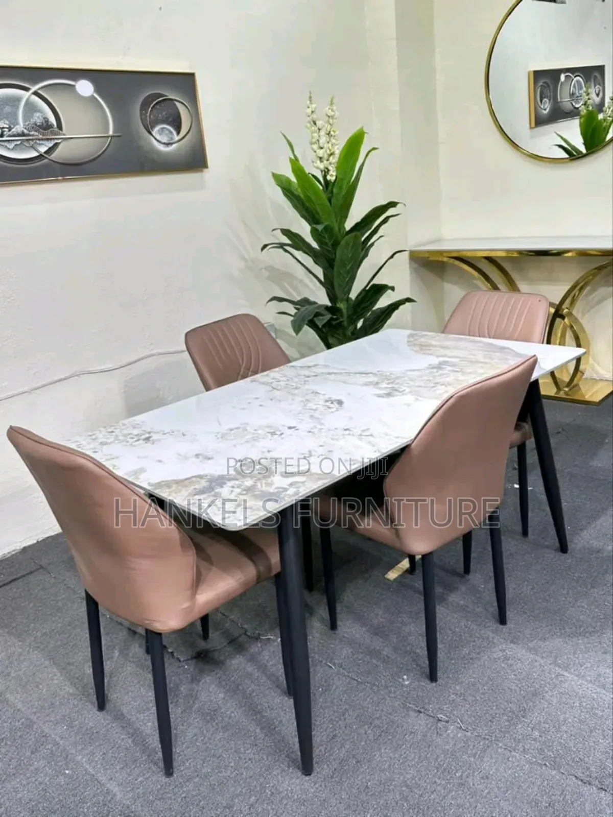 4 Seater Marble Dining Table for Modern Dining Spaces