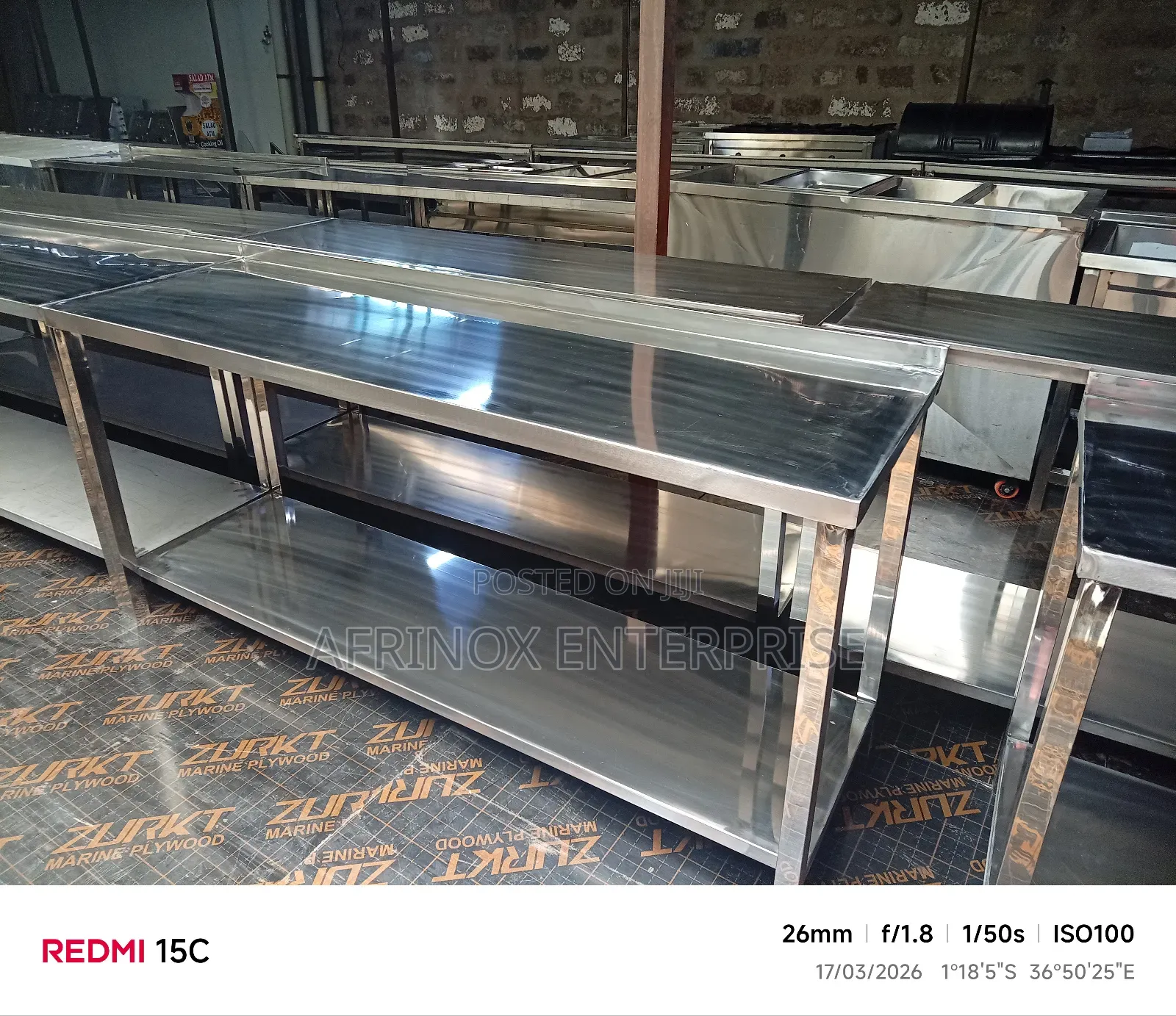 6 by 2 Feets Stainless Steel Table