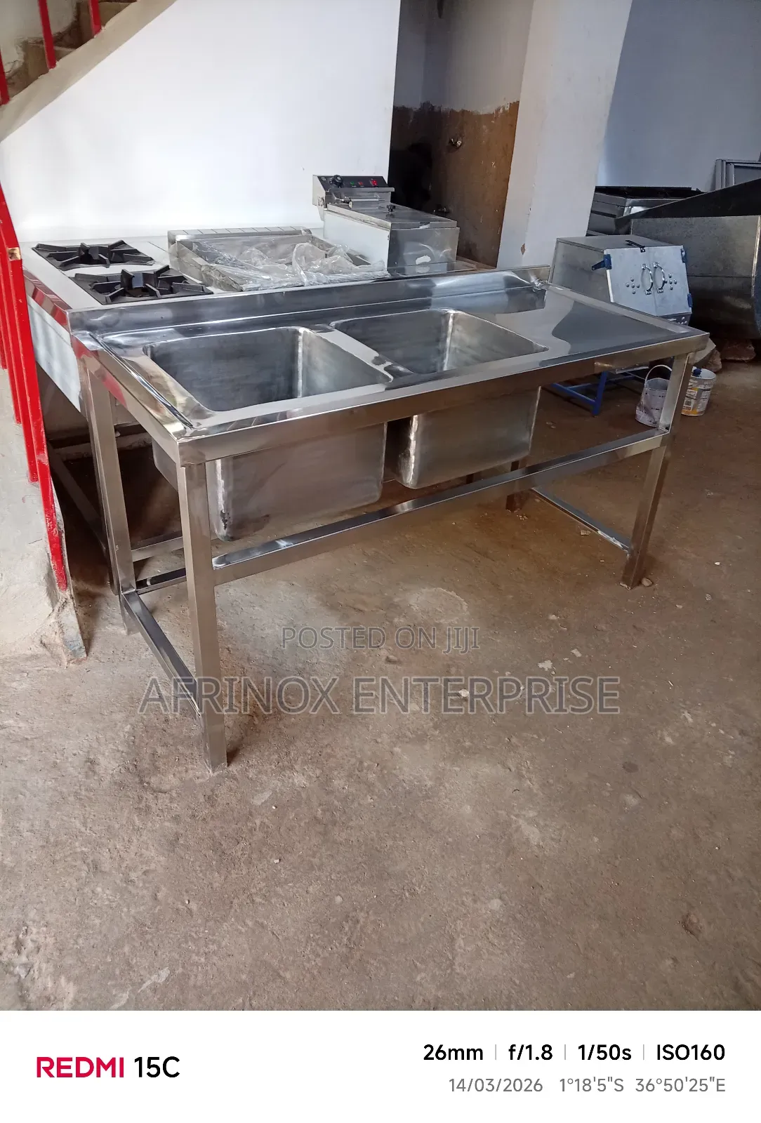 Commercial Sink, Two Bowls