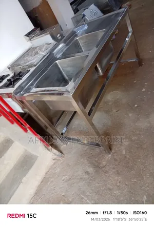 Commercial Sink, Two Bowls