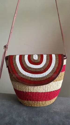 Woven Sisal and Hide Bags