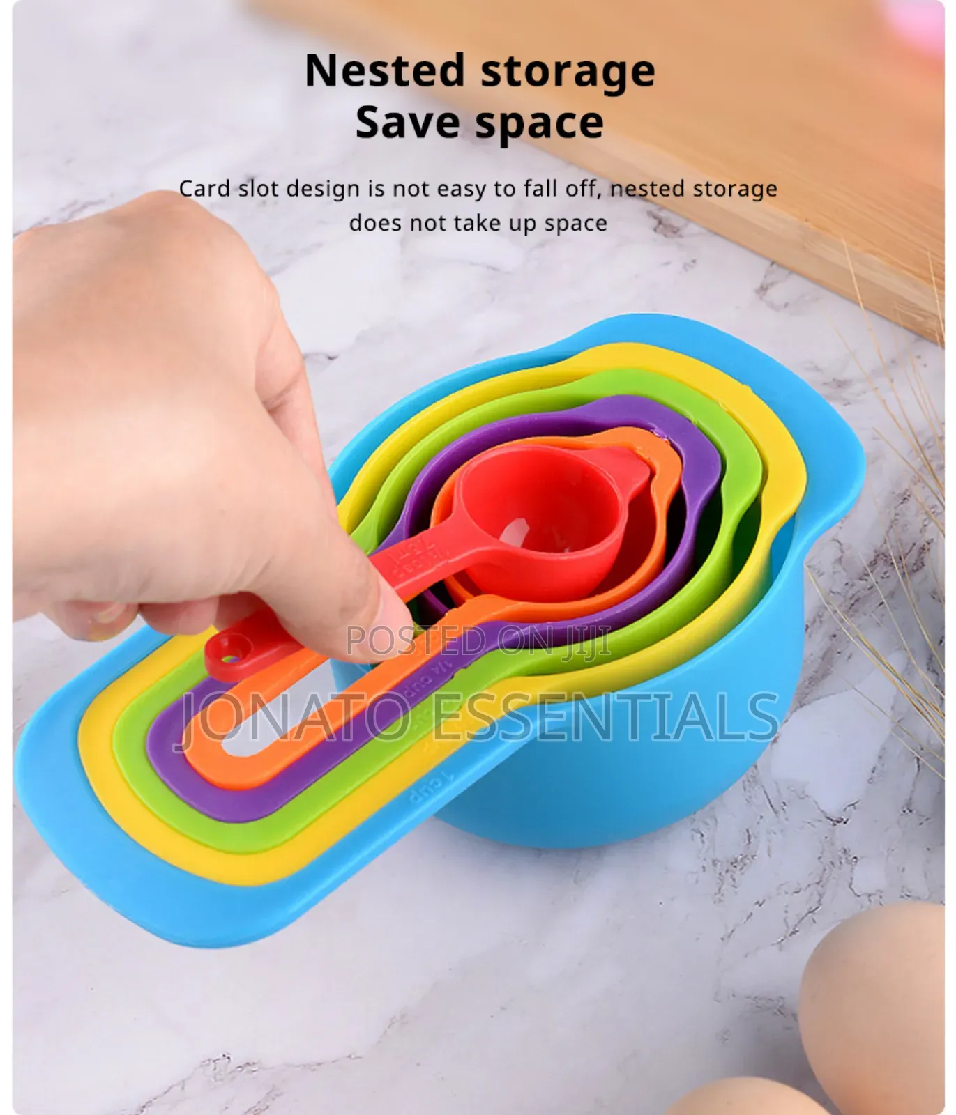 Colorful Measuring Cups and Spoons Set - 6 Piece Kitchen Baking Tools