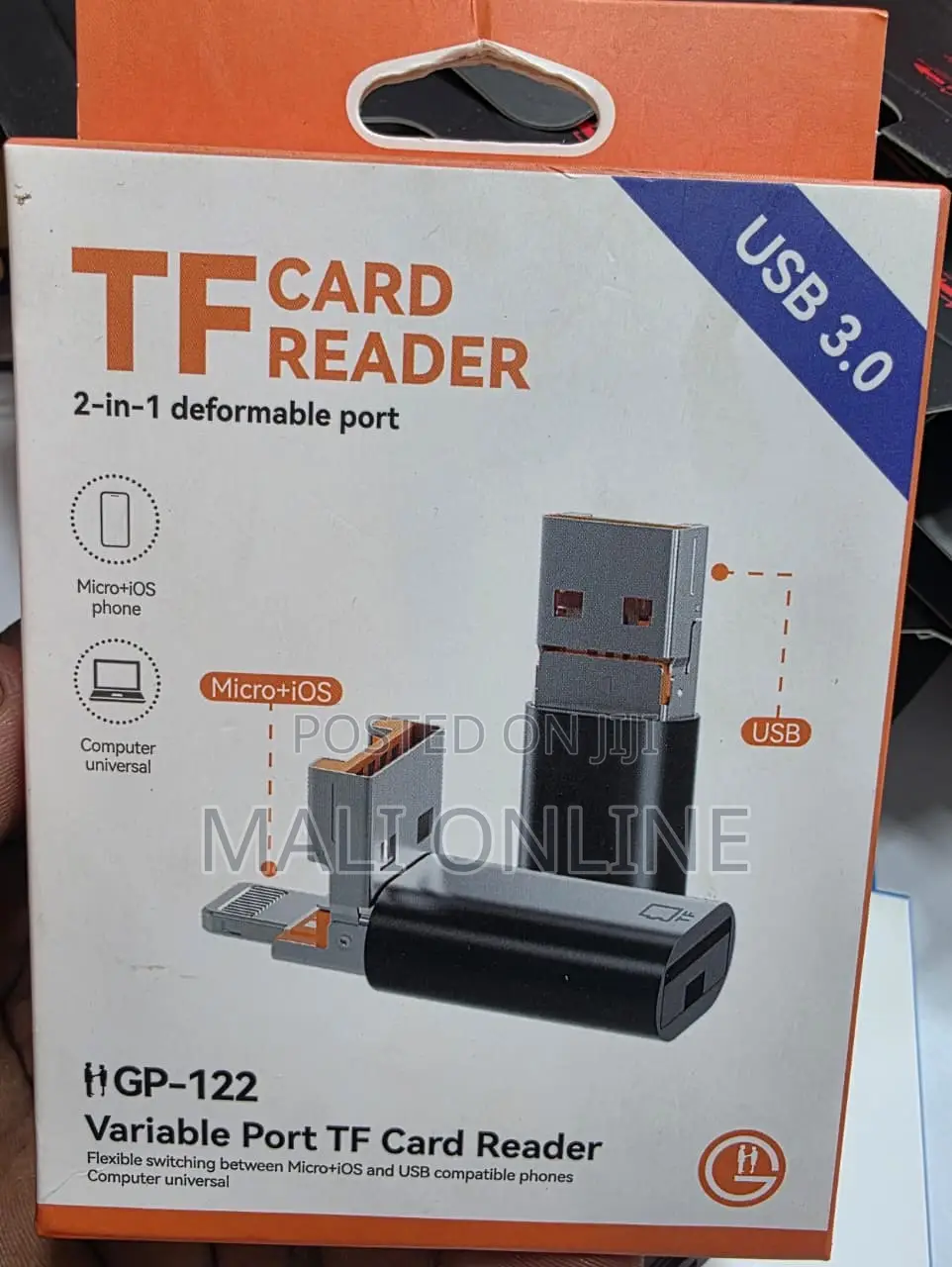 2-in-1 Micro Sd Adapter Usb 3.0 Tf Card Reader for Ios Android Pc