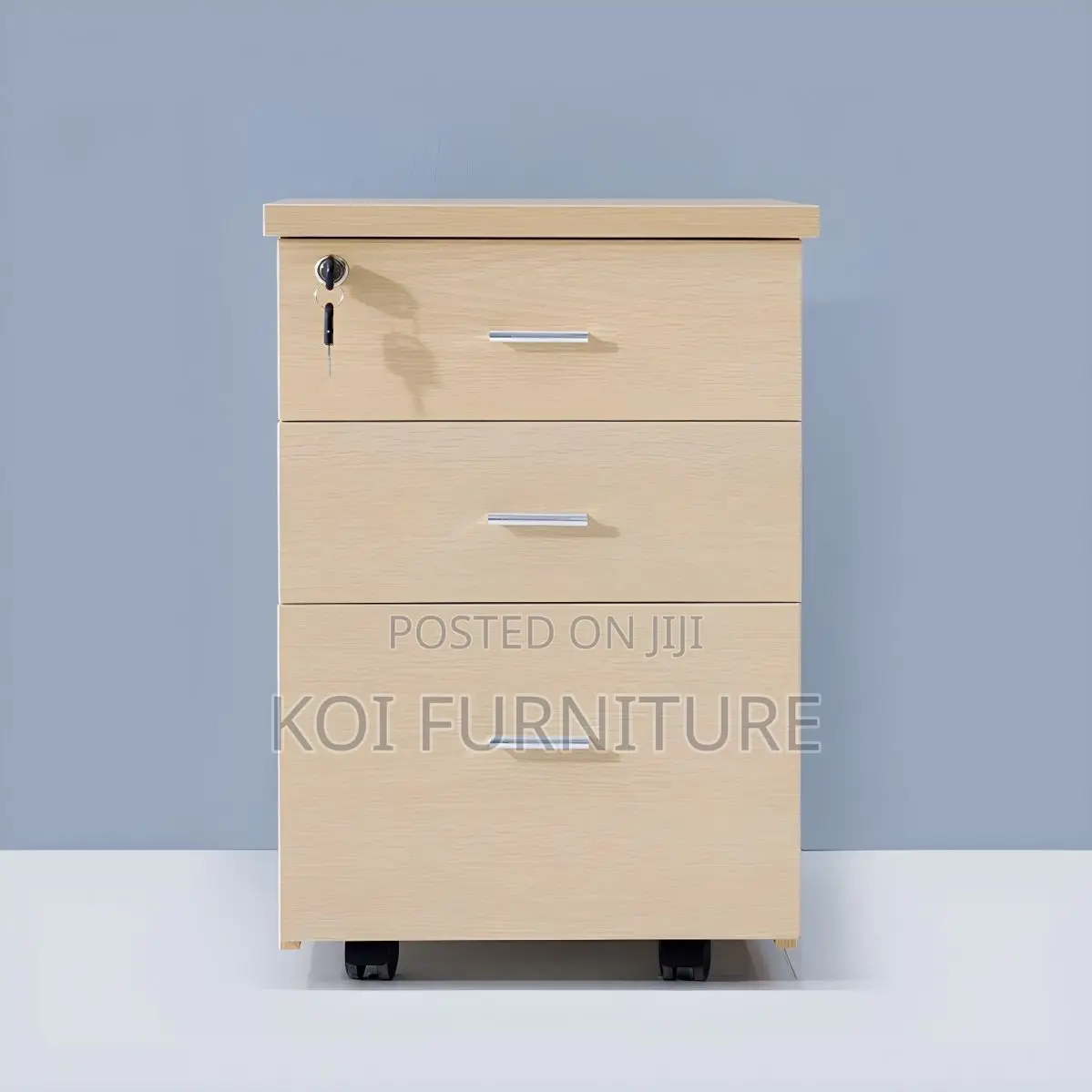 Office Cabinet; Three Drawers Lockable Office Wooden Cabinet