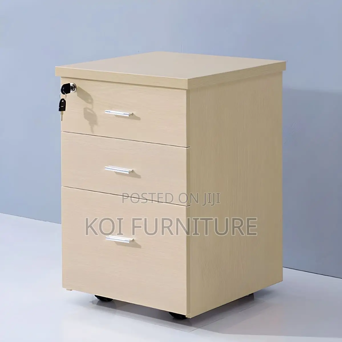Office Cabinet; Three Drawers Lockable Office Wooden Cabinet