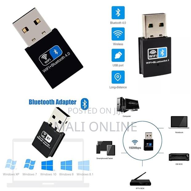 Usb Wifi Bluetooth Adapter 300mbps 2.4ghz Wireless Dongle Bt Receiver - thumbnail 2